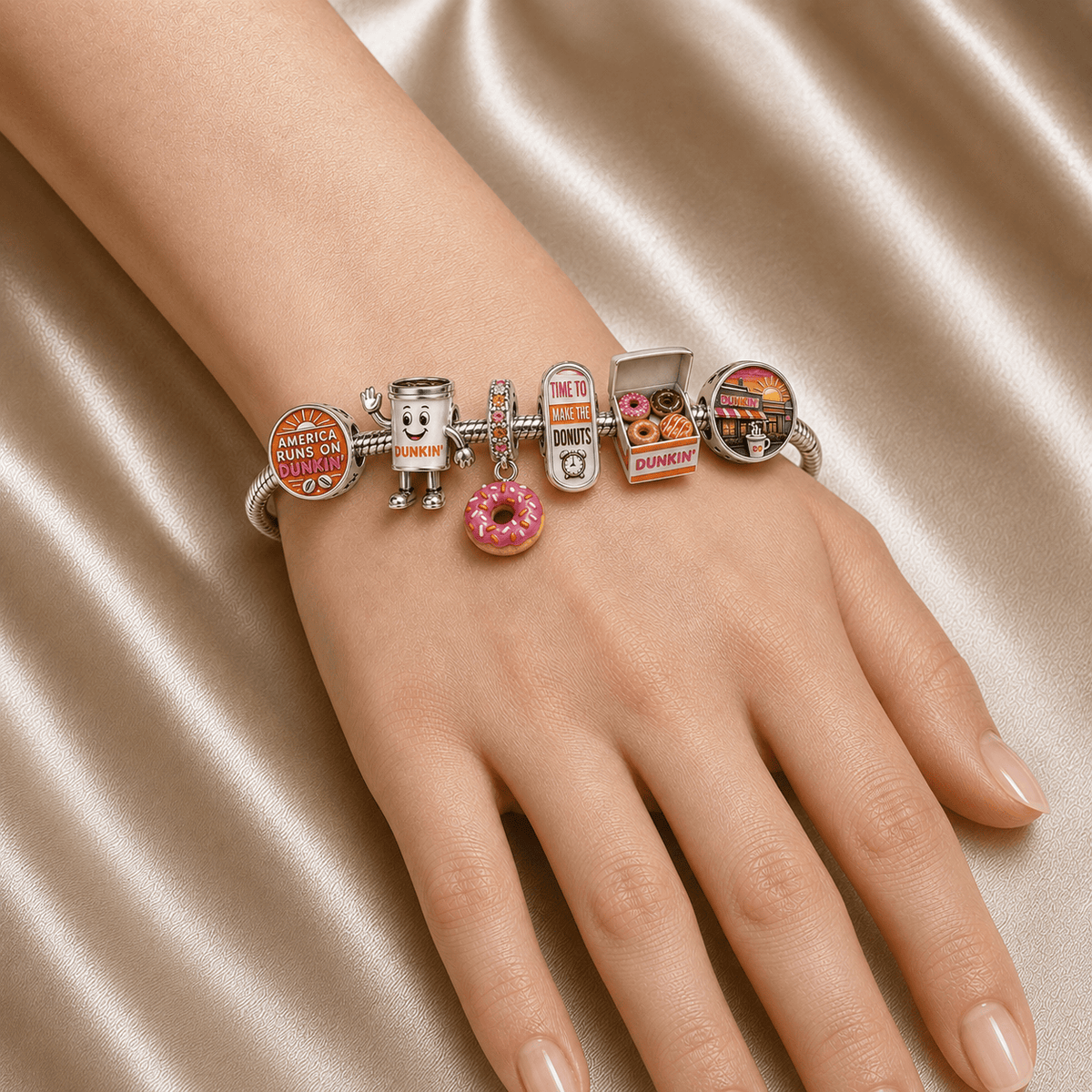 DKDN Silver Charm Bracelet Set HQH