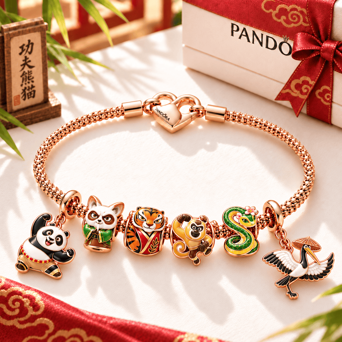KFPD Rose Gold Charm Bracelet Set TTTT
