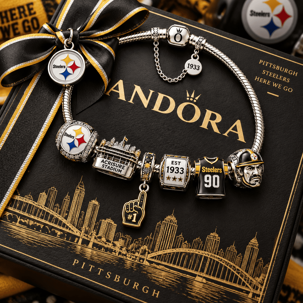 PBS Silver Charm Bracelet Set PTT