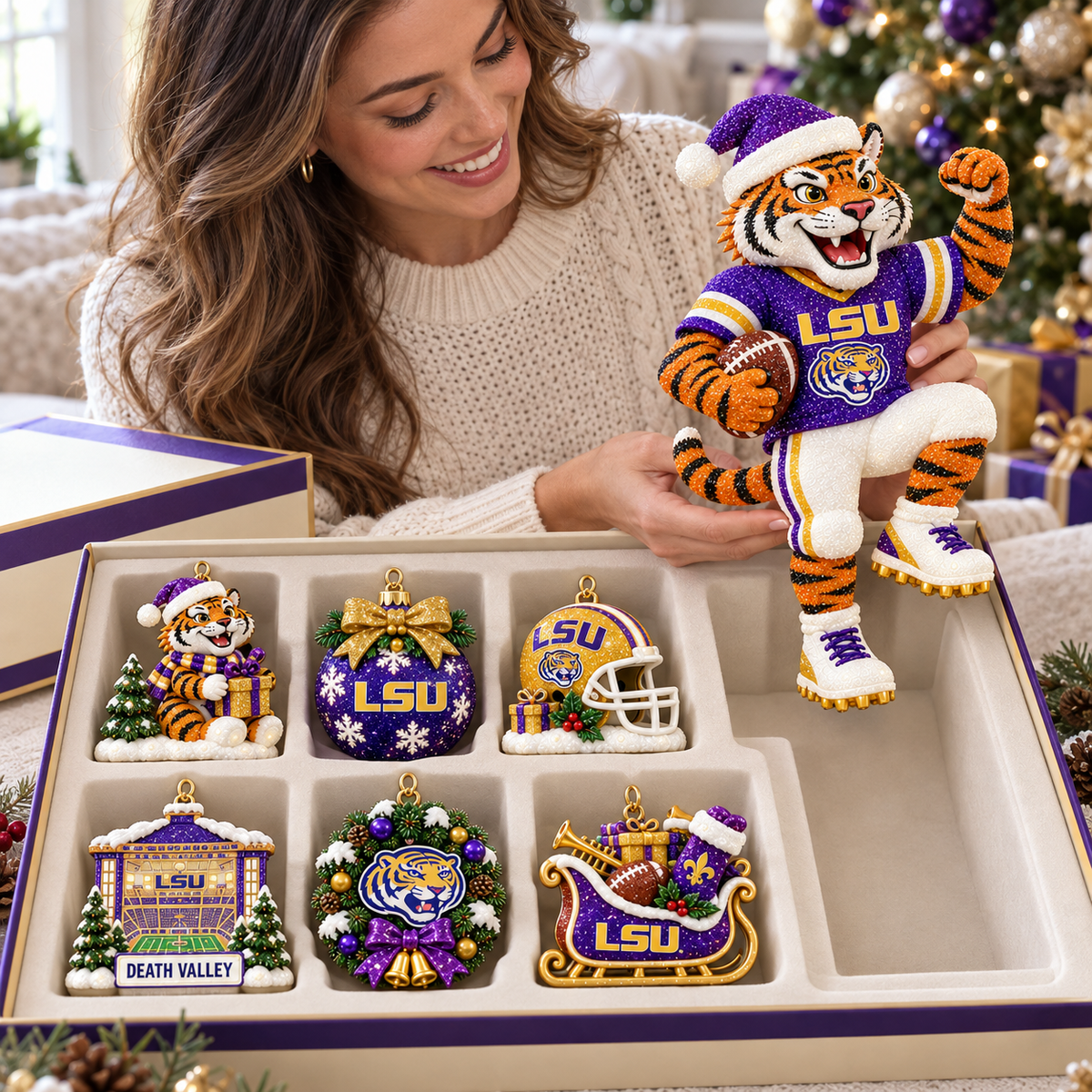 LSU GLITTER CHRISTMAS COLLECTOR HQH