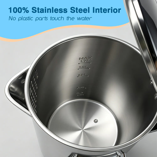 1.7L Electric Kettle, Touch Screen Water Boiler, Auto Shut Off, Double Wall, 6 Preset Temperatures, Fast Boil, and STRIX Control