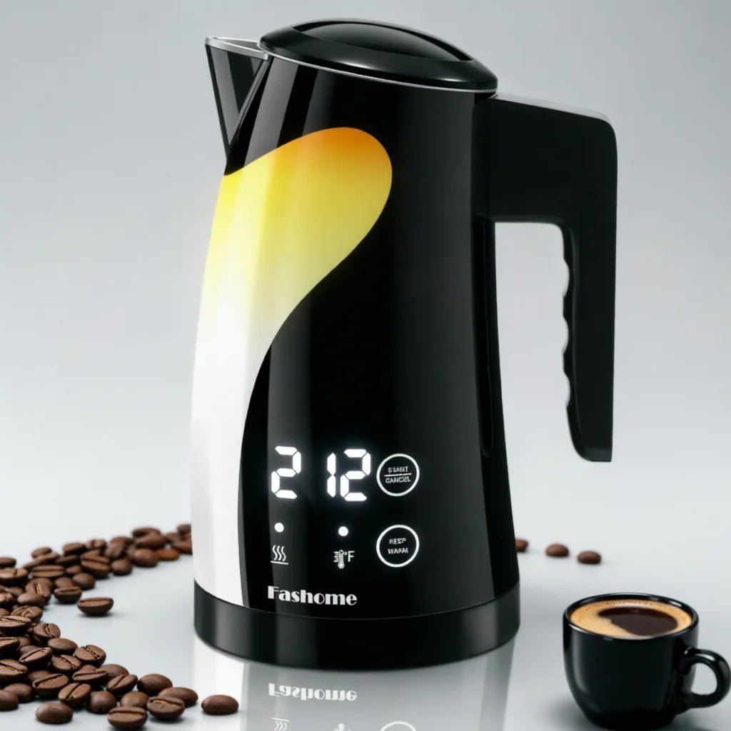 1200W Temperature Control Electric Kettle, 1.25L Stainless Steel Electric Teapot, 2 Hour Keep Warm, Automatic Shut Off, Boil-Dry Protection, Digital LED Display, Fast Boiling Tea Kettle & Hot Water Boiler